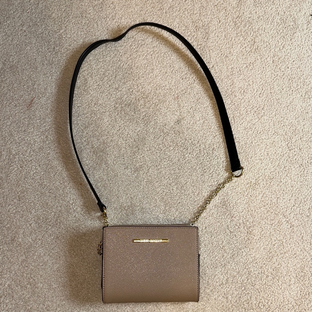 Steve Madden Tan Crossbody Bag with Black Strap